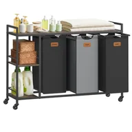 Kosze na bieliznę - Kosz na pranie 3 komory czarno-szary - miniaturka - grafika 1