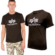 Odzież taktyczna i umundurowanie - Koszulka Alpha Industries Basic 100501 413 - Czarno-oliwkowa - miniaturka - grafika 1