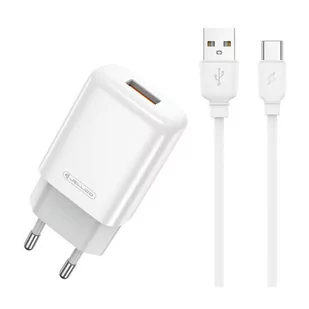 Ładowarka Sieciowa 2.4A USB + Kabel USB - USB-C Jellico EU01 białe - Ładowarki do telefonów - miniaturka - grafika 1