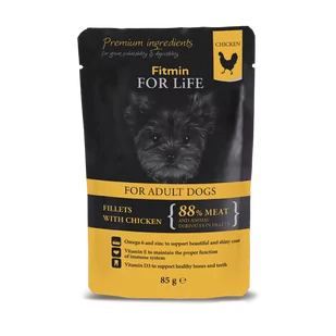Fitmin Dog For Life Adult Chicken With Ham in Jelly 28x85g 43748-uniw - Mokra karma dla psów - miniaturka - grafika 1