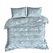 Pościel - pościel bawełna lux 160x220 + 2 poszewka B 546-2 zajączki błękit Wielkanoc - miniaturka - grafika 1