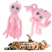 Zabawki dla kotów - Zabawka dla kota INTERAKTYWNA z DZWONECZKIEM przytulanka OŚMIORNICA duża - miniaturka - grafika 1