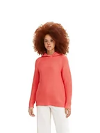 Swetry damskie - TOM TAILOR Damski Sweter z dzianiny z kapturem 1033571, 12230 - Smooth Papaya Red, XS - miniaturka - grafika 1