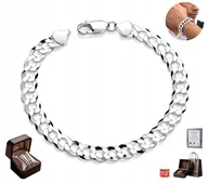 Bransolety męskie - Bransoletka Srebrna Pancerka 925 Pełna Diamentowana 5mm Męska SREBRO - miniaturka - grafika 1