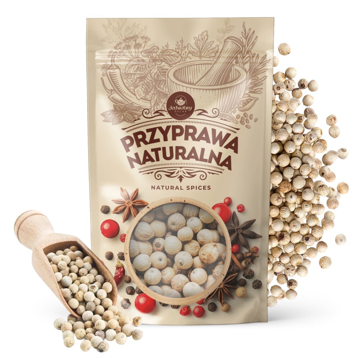 Naturalny PIEPRZ BIAŁY ziarnisty PREMIUM najwyższa jakość ziarno 150g