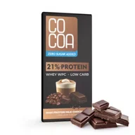 Czekolada - Cocoa Czekolada mleczna proteinowa latte z białkiem WPC bez dodatku cukrów 65 g - miniaturka - grafika 1