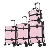 Walizki - Zestaw walizek SEMI LINE T5508-0 Różowo-czarny - miniaturka - grafika 1
