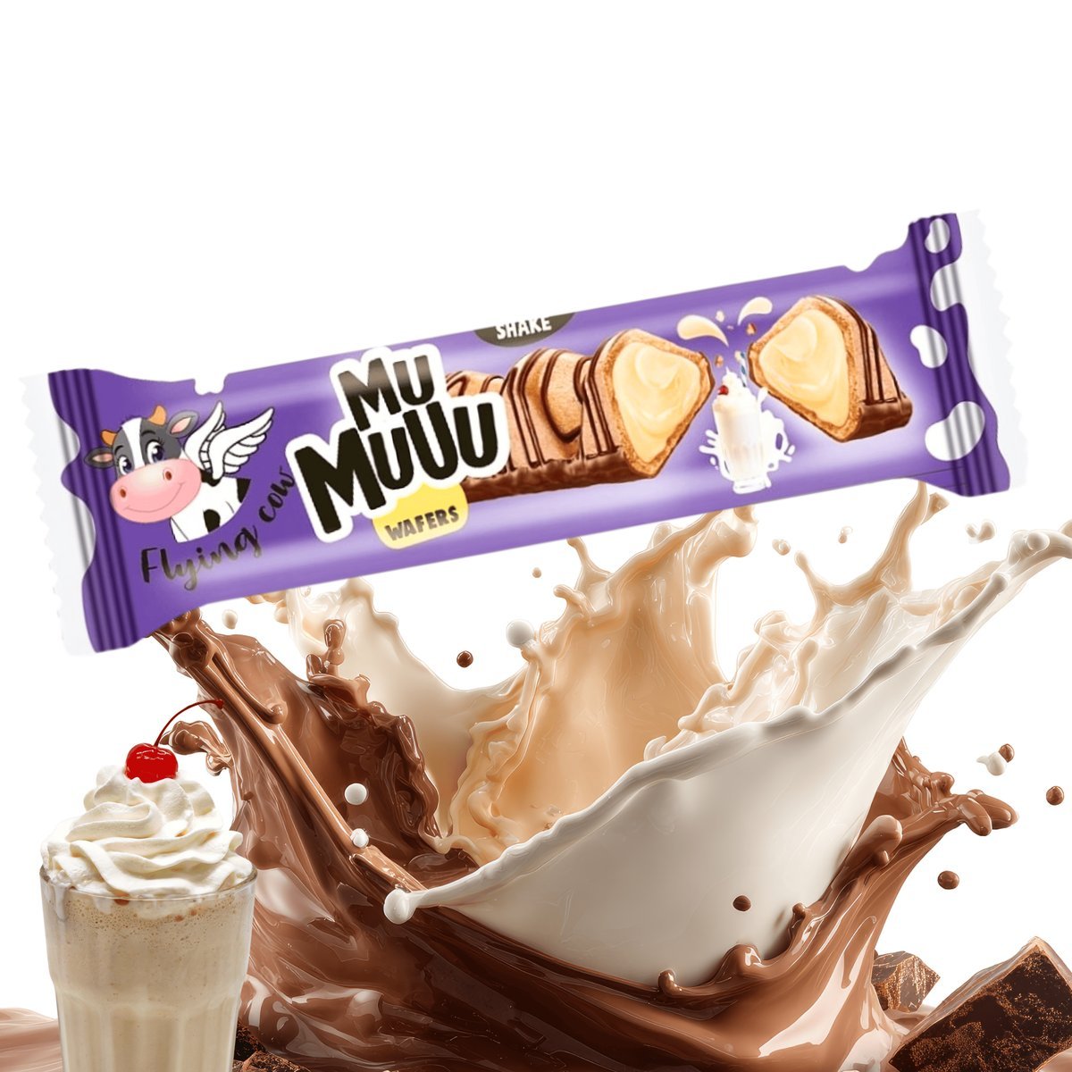 Wafelek z kremem mlecznym milkshake chrupiący Who Said Muu 22g