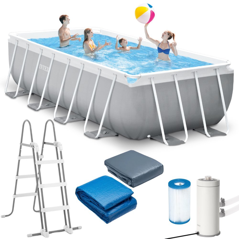 Basen ogrodowy, stelażowy, Intex, zestaw, 488x244x107 cm