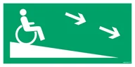 Systemy ekspozycyjne i znaki informacyjne - AC080 DROGA EWAKUACYJNA DLA NIEPEŁNOSPRAWNYCH PRAWOSTRONNA, PS - PŁYTA PCV 1MM FOTOLUMINESCENCYJNA; (200X100MM) - miniaturka - grafika 1