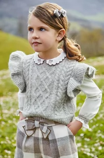 Swetry dla dziewczynek - Mayoral sweter dziecięcy kolor szary - grafika 1