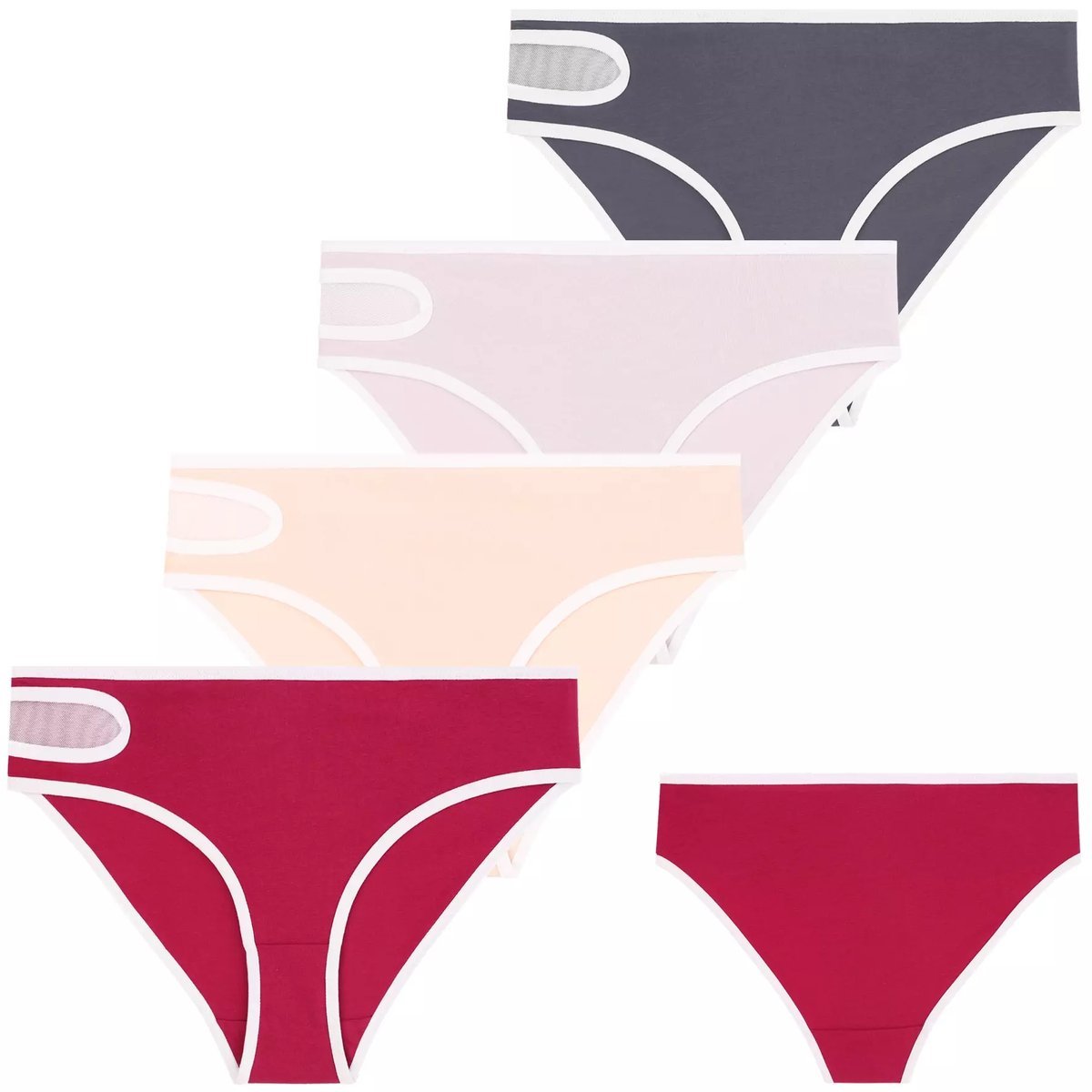 Majtki Figi Damskie Bikini Bawełniane Klasyczne z Siateczką 4-szt MORAJ - S