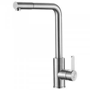 LAVEO BAB 269D BONA Bateria zlewozmywakowa stojąca z wylewką  L Jednouchwytowa Sposób montażu: stojący Głowica: 35 mm Zasięg wylewki: 218 mm Wykończenie: stal - Baterie kuchenne - miniaturka - grafika 1