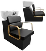 Myjki fryzjerskie - Myjnia myjka fryzjerska barberska do salonu fryzjerskiego barberskiego Prato ruchoma ceramiczna misa armatura bateria słuchawka - miniaturka - grafika 1