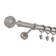 Karnisze - Karnisz pojedynczy ZEUS Ø25, 160 cm kula satyna - miniaturka - grafika 1