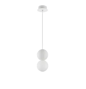 Wisząca biała lampa StoneBall 10 z gipsową kulą do sypialni - Lampy sufitowe - miniaturka - grafika 1