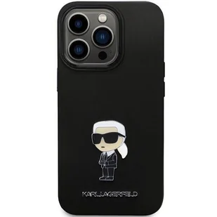 Etui Karl Lagerfeld KLHCP13LSMHKNPK na iPhone 13 Pro / 13 - czarne Silicone Ikonik Metal Pin - Etui i futerały do telefonów - miniaturka - grafika 3