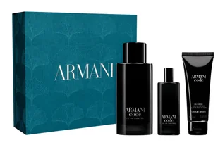 Giorgio Armani Code Homme Zestaw: woda toaletowa + woda toaletowa travel size + żel pod prysznic - Zestawy perfum męskich - miniaturka - grafika 1