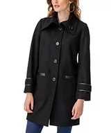 Płaszcze damskie - Damart płaszcz wełniany podszewka termiczna, czarny, 42 - miniaturka - grafika 1