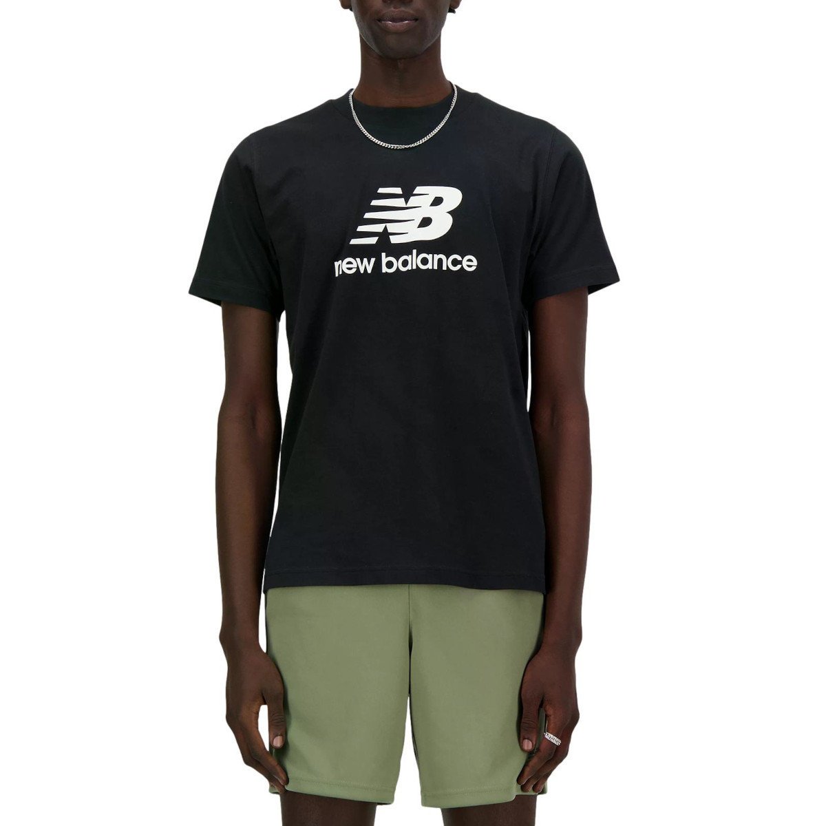 Koszulka męska NB MT41502BK S/S NEW BALANCE STACKED LO BK Czarna