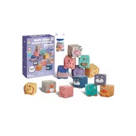 Klocki - WOOPIE Klocki Sensoryczne Układanka do Ściskania Dźwięk Zwierzątka 12 el 31217 - miniaturka - grafika 1
