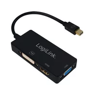 Adaptery i przejściówki - Logilink Adapter CV0110 mDP na Hdmi/dvi/dp czarny - miniaturka - grafika 1