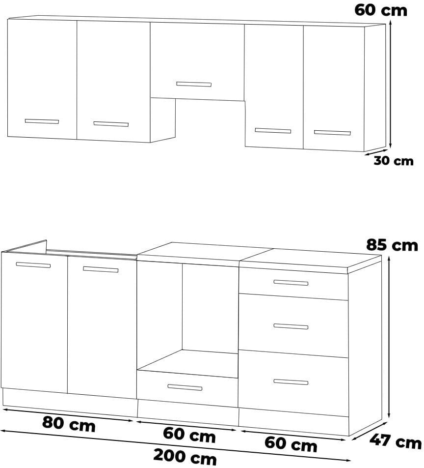 Meble Kuchenne Nowoczesne Butelkowa Zieleń Białe Modułowe Rest 2.0m