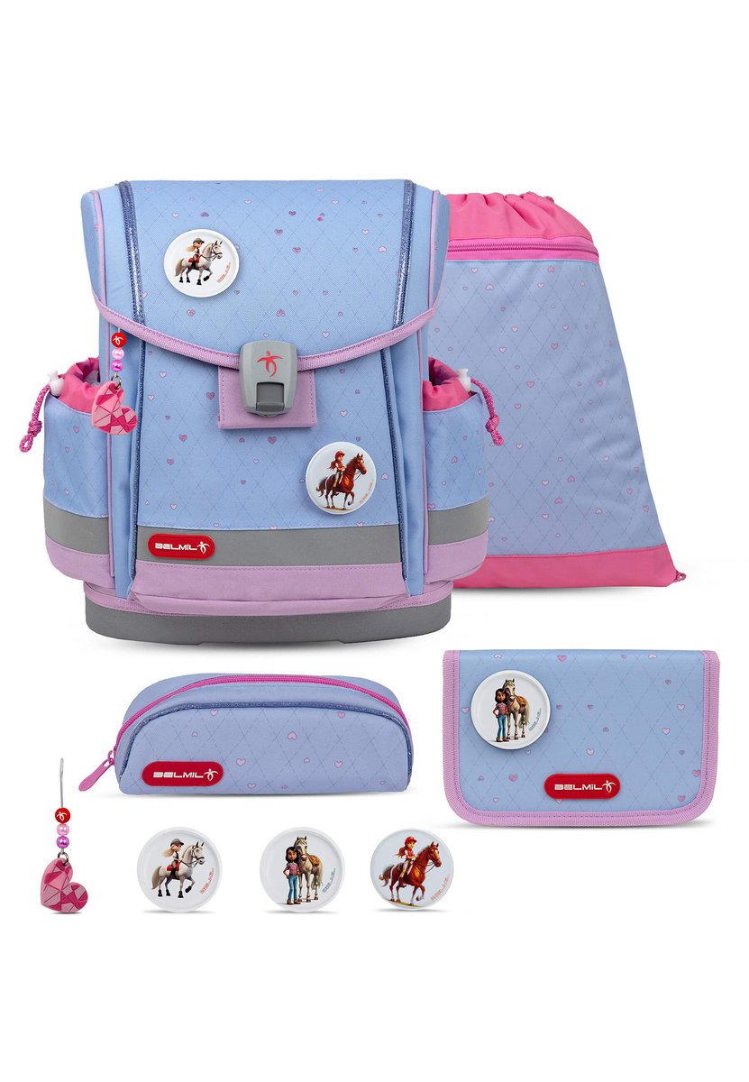 Zestaw tornistra szkolnego Belmil Classy Plus Lavender, 4-częściowy