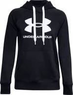 Bluzy damskie - Under Armour Bluza damska Rival Fleece Logo Hoodie Czarna r. S - miniaturka - grafika 1