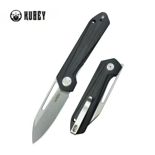 Nóż składany Kubey Royal Black G10, Stonewashed 14C28N by Colin Maisonpierre (KU321P) - Noże - miniaturka - grafika 1