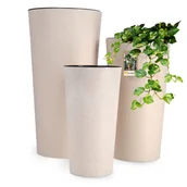 Donice - Donice na kwiaty 19 cm + 25 cm + 30 cm, białe - miniaturka - grafika 1