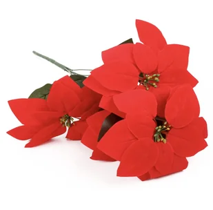 Bukiet Gwiazda Betlejemska Poisencja Czerwona Stroik Dekoracja - Sztuczne kwiaty - miniaturka - grafika 1