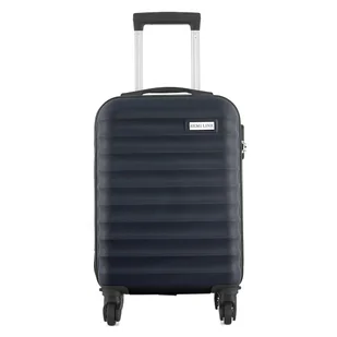 Walizka z ABS-u w poziome paski 18" - granatowy Semi Line - Walizki - miniaturka - grafika 1