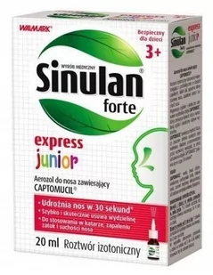 Walmark Sinulan express forte junior aer.d/nosa - Przeziębienie i grypa - miniaturka - grafika 3