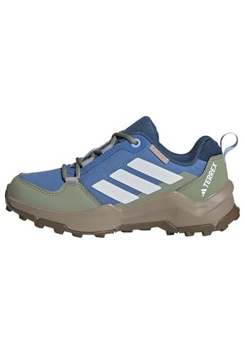 adidas Uniseks - dzieci Terrex Ax4R Rain.Rdy Hiking Kids Shoes, Ray Blue/Off White/Tent Green, 36 EU