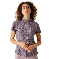 Koszule damskie - Regatta Damska koszula z krótkim rękawem Mindano VIII Fioletowy, Rozmiar: 38 - miniaturka - grafika 1