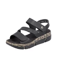 Sandały damskie - Rieker V2301 sandały damskie, czarny, 43 EU - miniaturka - grafika 1