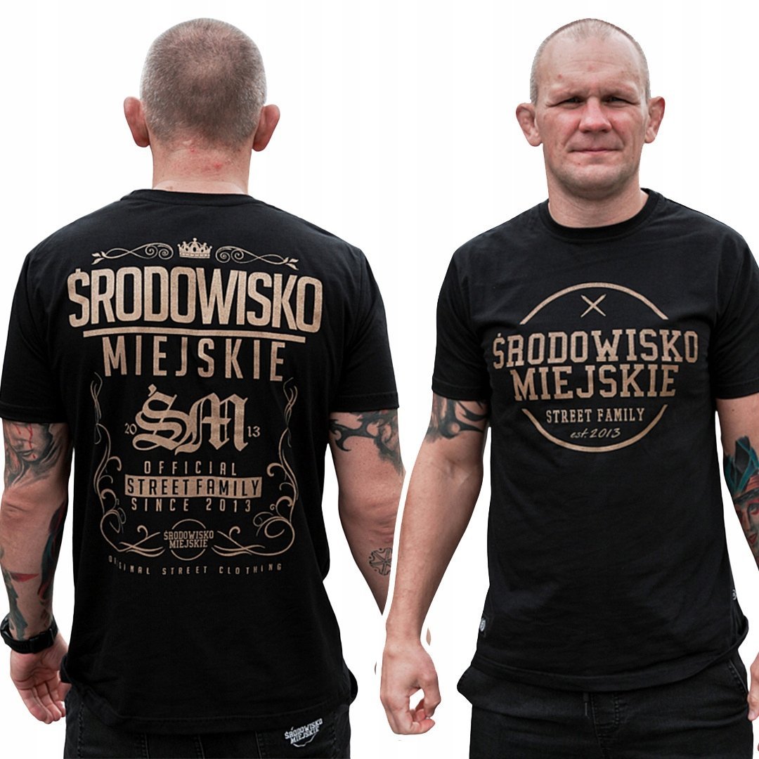 Koszulka Męska Środowisko Miejskie Theme Czarna/Złota R. L
