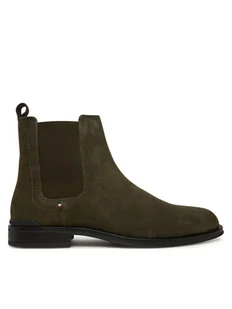 Tommy Hilfiger Sztyblety Corporate FM0FM05580 Khaki - Botki męskie - miniaturka - grafika 1