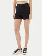 Spodenki damskie - Volcom Szorty jeansowe Weelow B2012300 Czarny Slim Fit - miniaturka - grafika 1