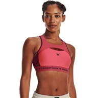 Bielizna sportowa damska - Biustonosz treningowy Under Armour UA Project Rock Hm Gym Flc Pant - różowy - UNDER ARMOUR - miniaturka - grafika 1