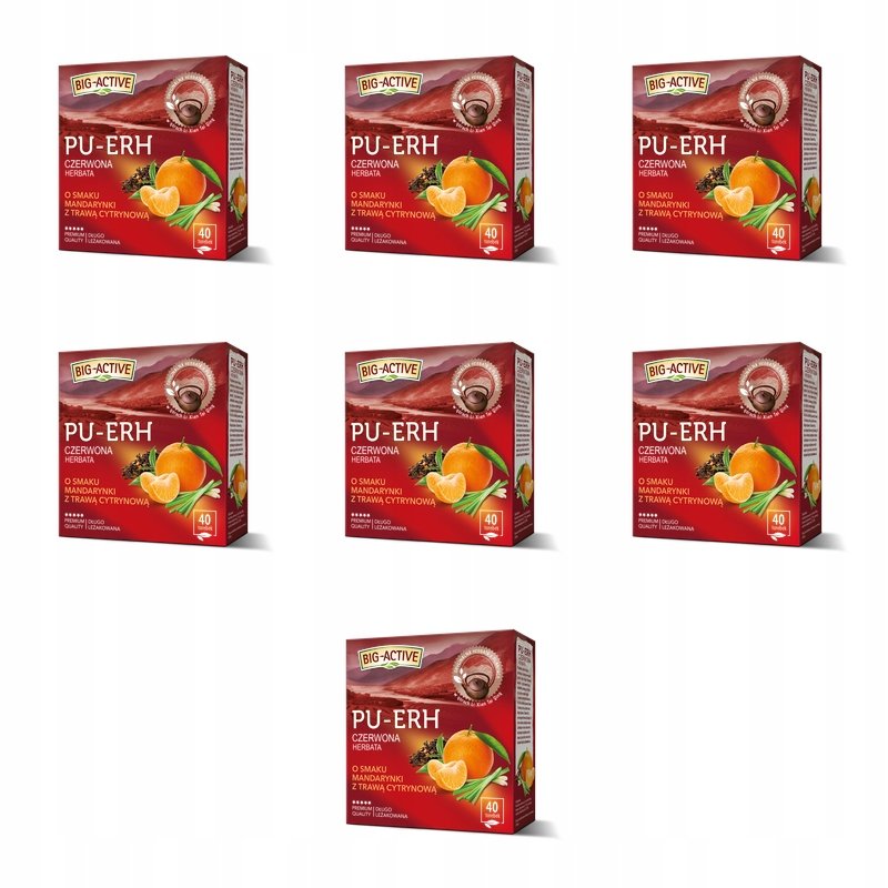 Big-Active Pu-Erh herbata czerwona mandarynka trawa cytrynowa X7