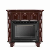 Piece wolnostojące - HIGHER Piec kaflowy z żeliwnym wkładem FLORENCJA brązowy - miniaturka - grafika 1