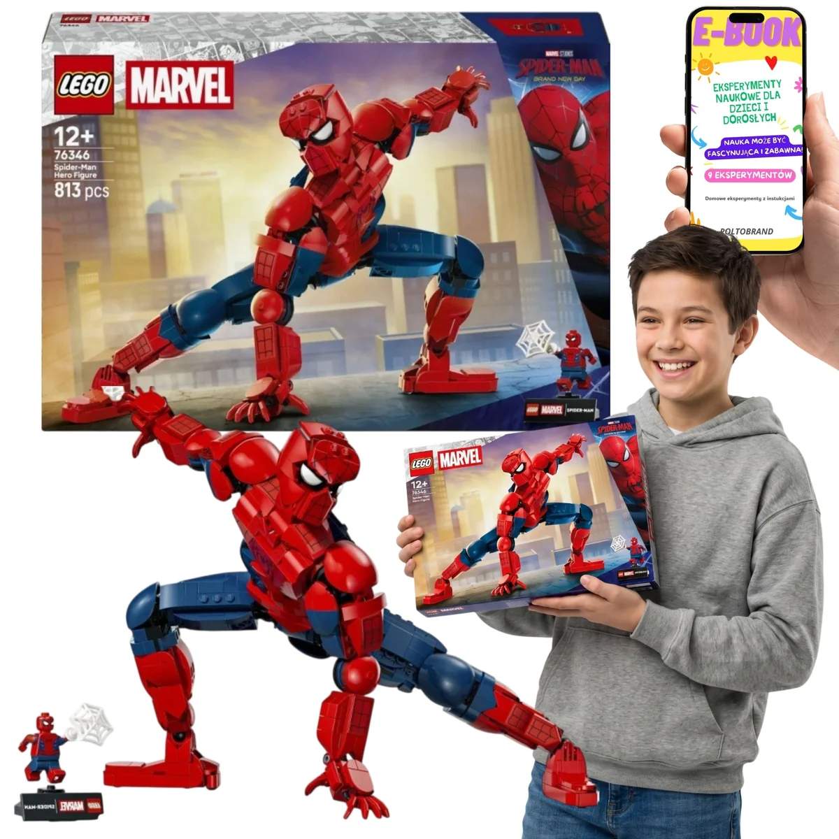 LEGO Marvel Super Heroes Figurka Spider-Mana 76346 813 Elementów