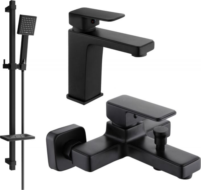 Mexen Cetus DQ45 zestaw wannowy, czarny - 744303DQ45-70