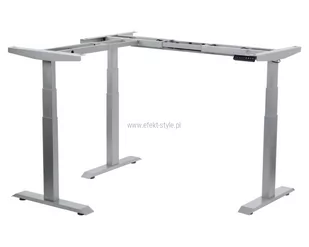 Stelaż UT04-3T/90A/A z elektryczną regulacją wysokości w zakresie 61,5-126,5 cm, 3 silniki/3 segmentowa kolumna, kolor aluminium - Biurka gamingowe - miniaturka - grafika 1