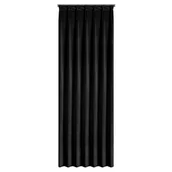 Zasłony - Zasłona welwetowa z flexami Melanie czarna 80 x 270 cm na taśmie - miniaturka - grafika 1
