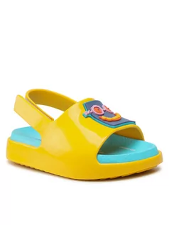 Buty dla chłopców - Melissa Sandały Mini Cloud Slide 33452 Żółty - grafika 1