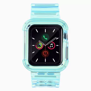 Strap Light Set silikonowa opaska pasek bransoleta bransoletka etui do zegarka Watch 6 40mm / Watch 5 40mm / Watch 4 40mm / Watch SE 40mm niebieski - Akcesoria do smartwatchy - miniaturka - grafika 1
