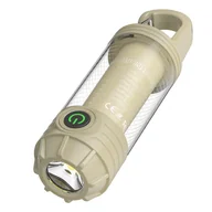 Latarki - Lampa kempingowa zewnętrzna, brązowa, 12,8*3,6*3,6 cm, przenośny haczyk na klucze, mała latarka, światło rozproszone do biwakowania. - miniaturka - grafika 1